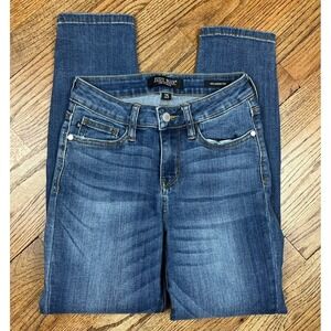 Judy Blue Mid Rise Relaxed Fit Denim Jeans Women's Dark Wash Black Sz 25x26